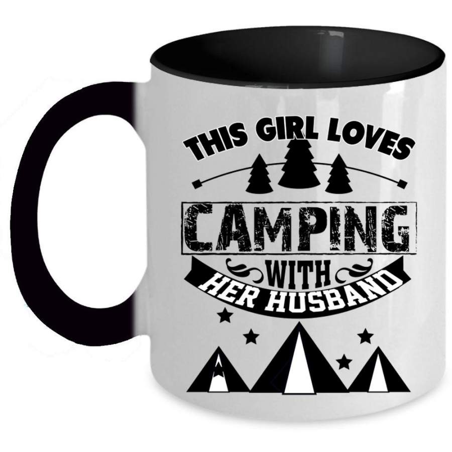 Couple Coffee Mug, This Girl Loves Camping With Her Husband Accent Mug