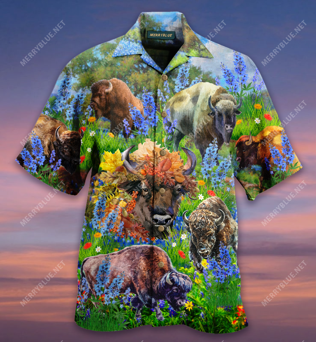 Bison In Spring Field Hawaii Shirt Ha96979