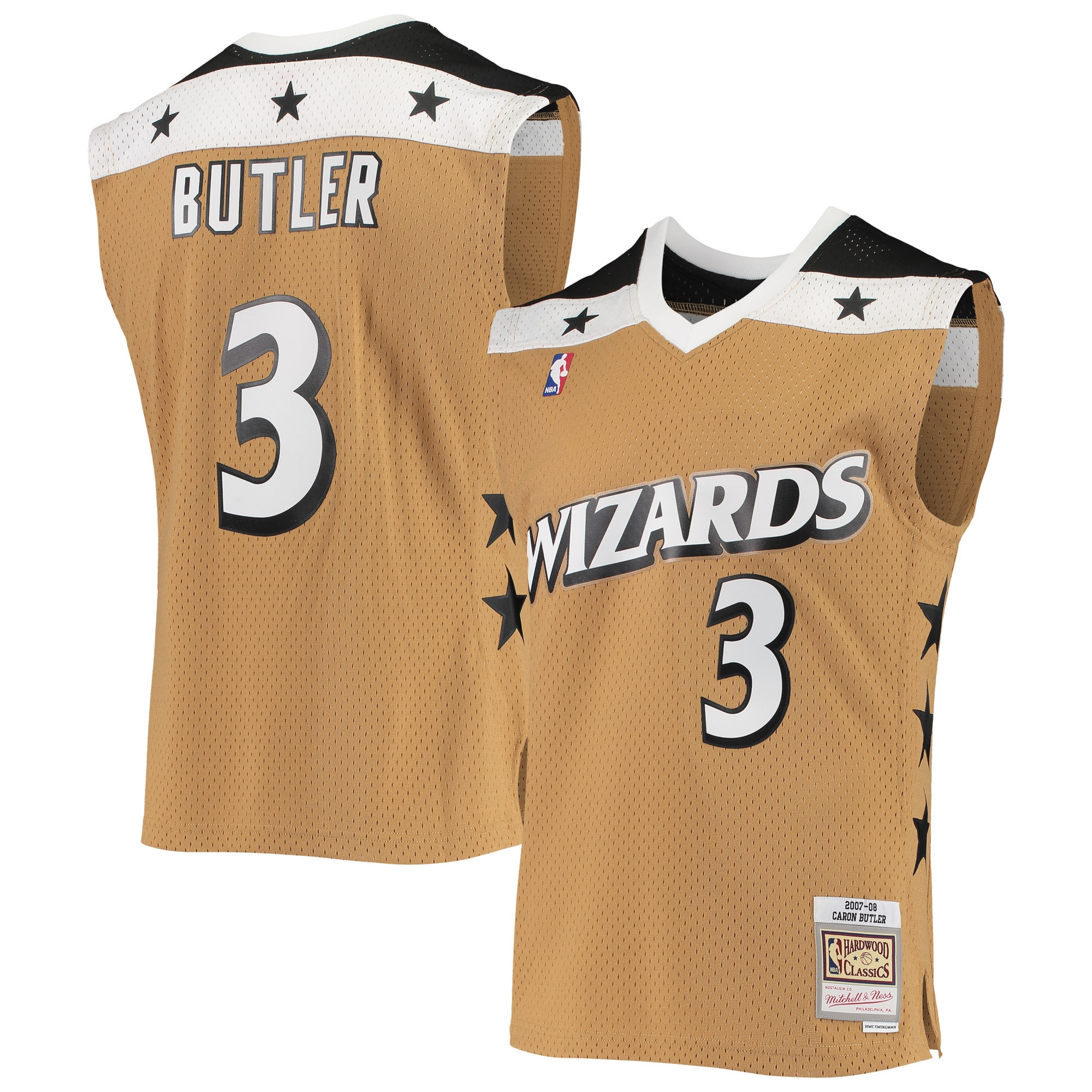 Caron Butler Washington Wizards Mitchell & Ness 2007-08 Hardwood Classics Swingman Jersey – Gold NBA