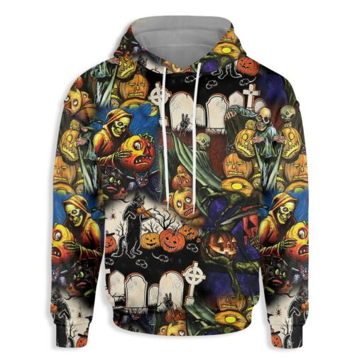 Pumpkin Night Is Coming All Over Print Hoodie For Men & Women, Vintage Halloween Hoodie, Best Halloween Gift For Friends