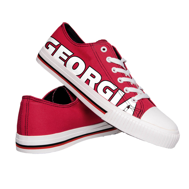 Georgia Bulldogs NCAA Mens Low Top Big Logo Canvas Shoes