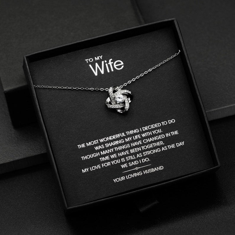 To My Wife Necklace From Husband, Necklace Gift For Her Wife, Birthday Mothers Day Anniversary Christmas Valentines Gift