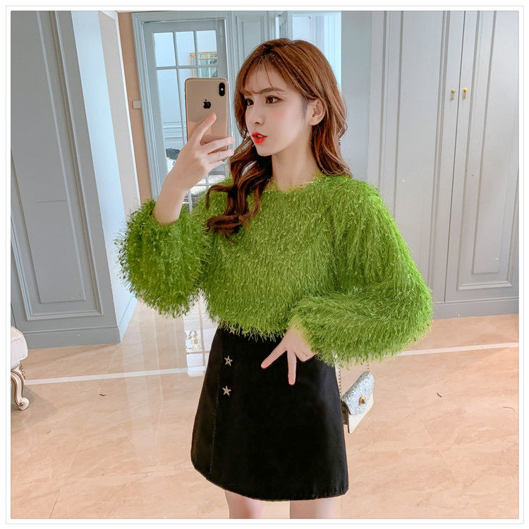 Woman Sweaters Plush Sweater Women’s Autumn Clothing Tassel Plush Loose Top for Women Femme Chandails Pull Hiver alx