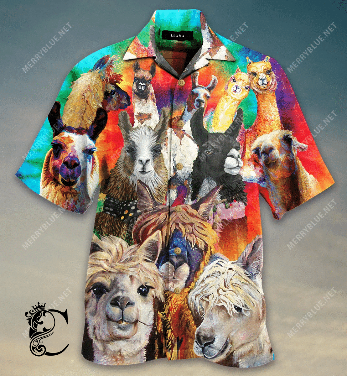 Beach Shirt Get Here Colorful Llamas Hawaiian Shirt- Chillicothemall