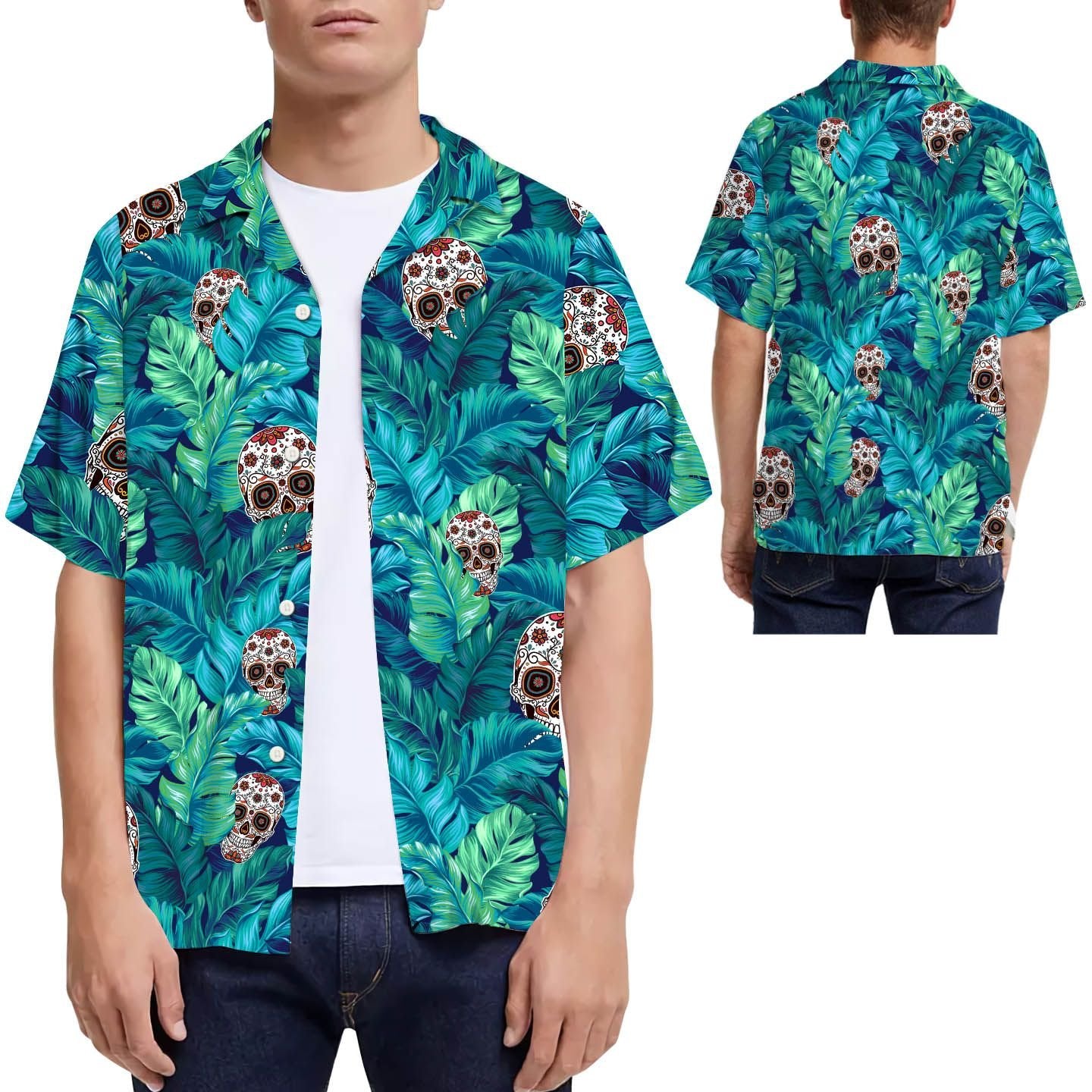 Skull Hippie Tropical Hawaii Summer Beach Shirts For Men Lovers Ha10908