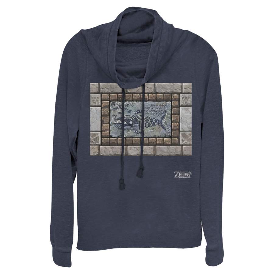 Nintendo Junior’s Legend of Zelda Link’s Awakening Whale Stone Tablet  Cowl Neck Sweatshirt