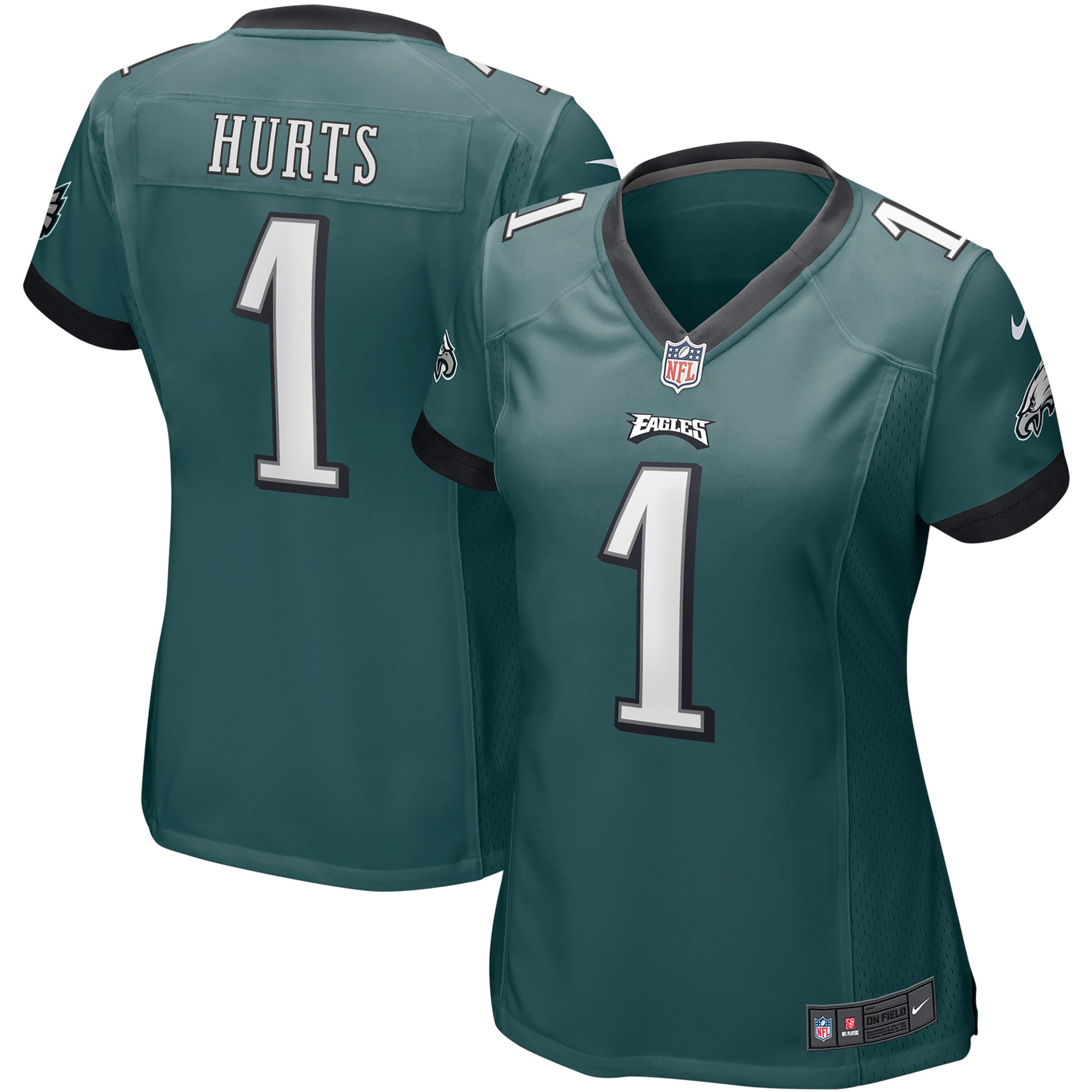 Jalen Hurts Philadelphia Eagles Women's Team Game Jersey – Midnight Green