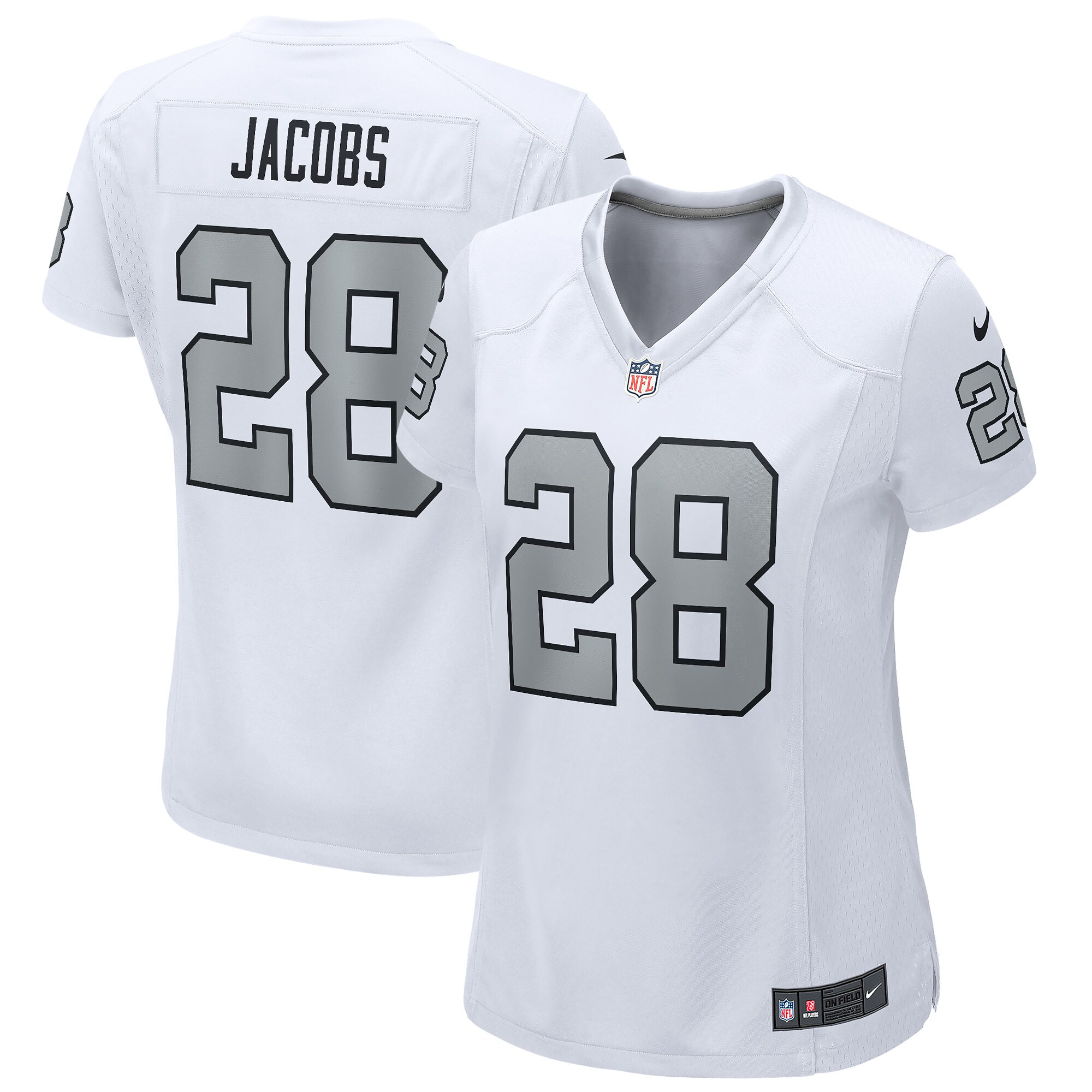 Women’s Las Vegas Raiders Josh Jacobs White Alternate Game Player Jersey