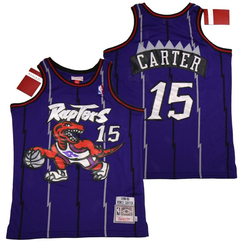 Toronto Raptors Vince Carter #15 NBA Throwback Indigo Jersey