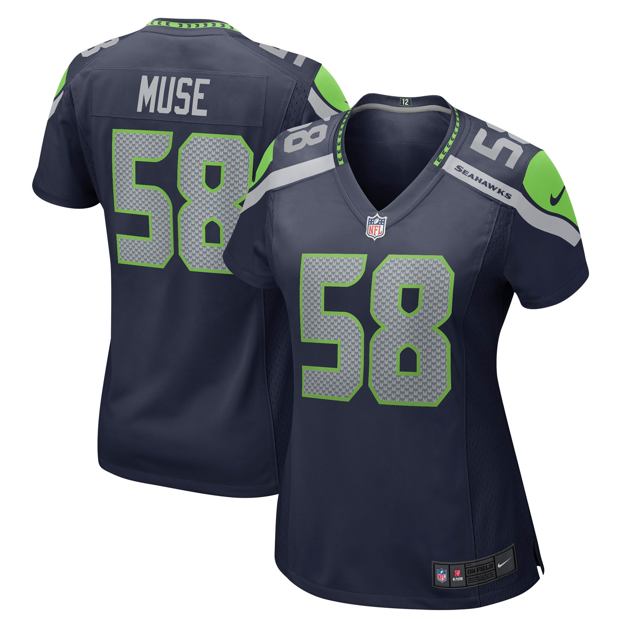 Tanner Muse Seattle Seahawks Womens Game Player Jersey – College Navy NFL