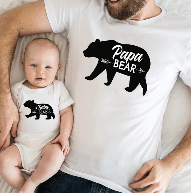 Papa Bear Baby Bear T-Shirt & Baby Onesie, Dad And Baby Matching Shirts, Father And Son/ Daughter, Father’S Day Gift