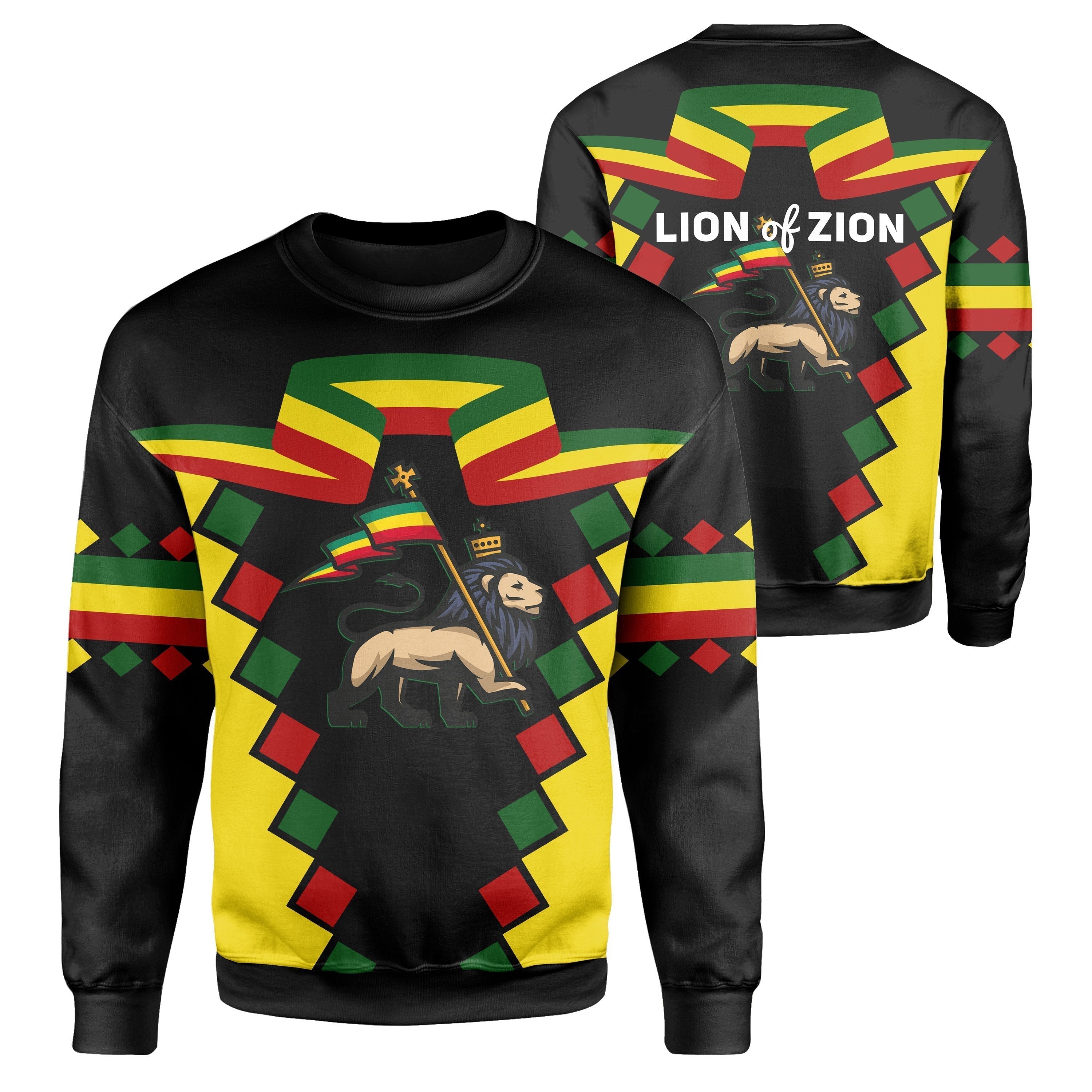 African Sweatshirt – Ethiopia Lion Of Zion Crewneck Sweatshirt