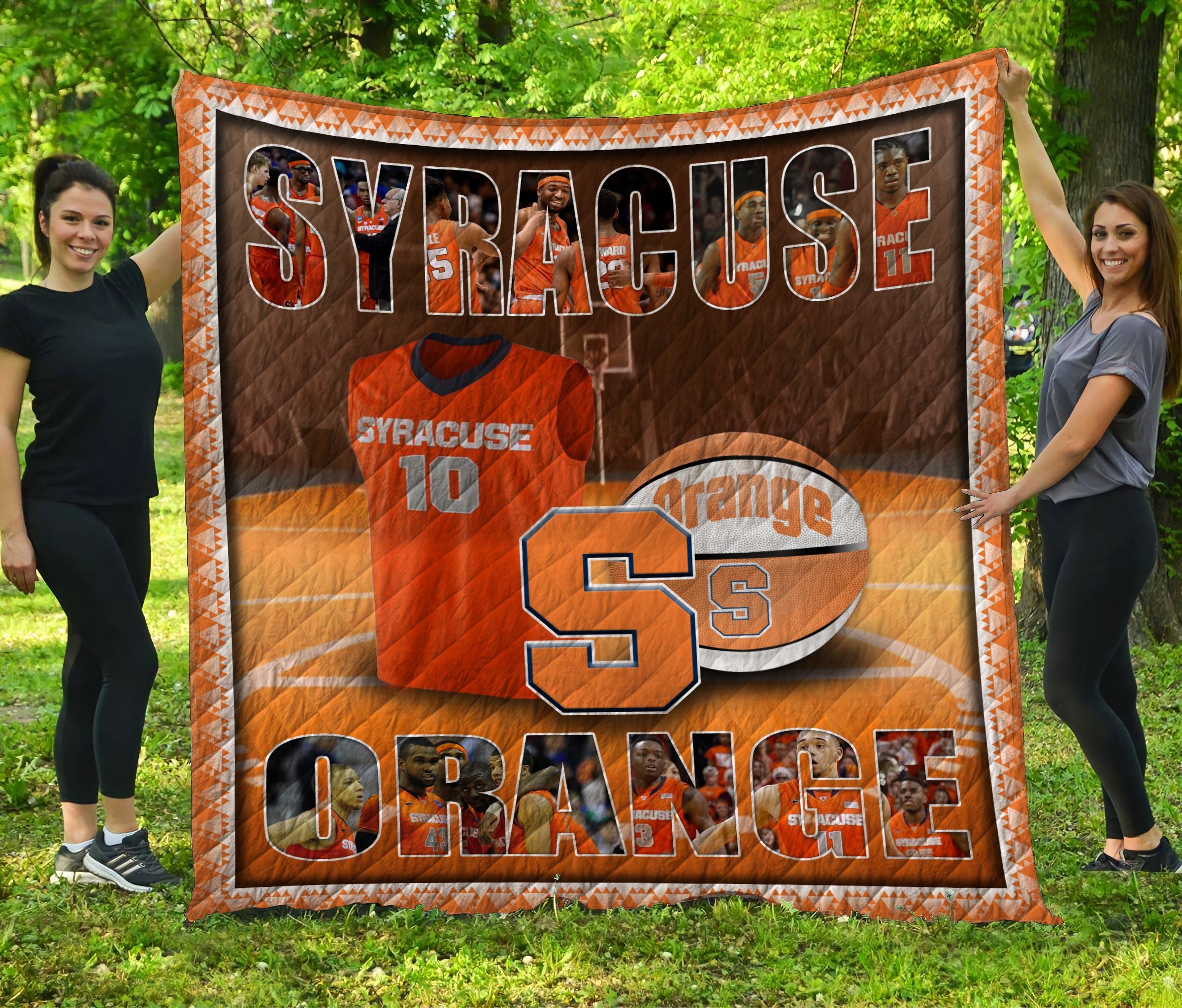 Syracuse Orange Football Quilt Blanket Ha1710 Fan Made