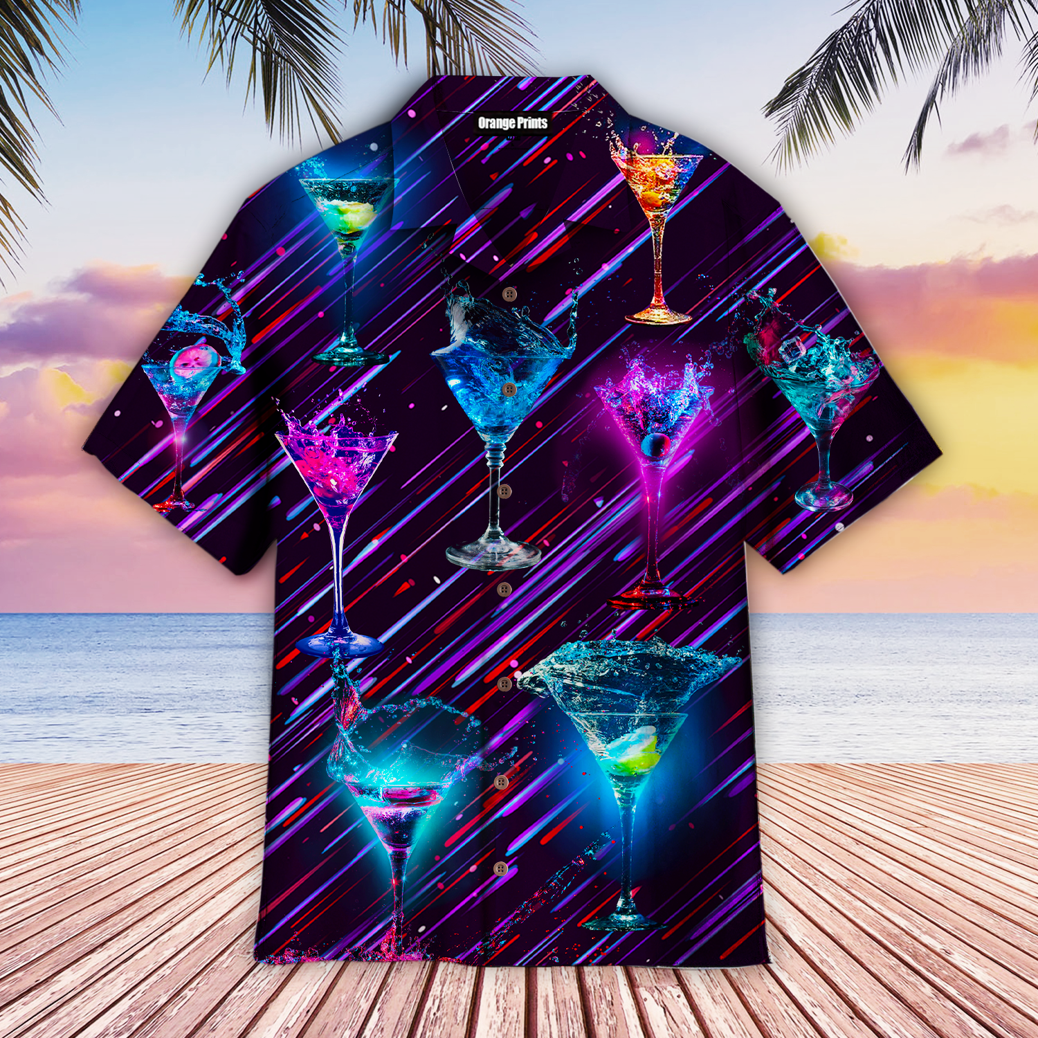 Splashing Cocktail Hawaii Shirt For Men Women Ha93285