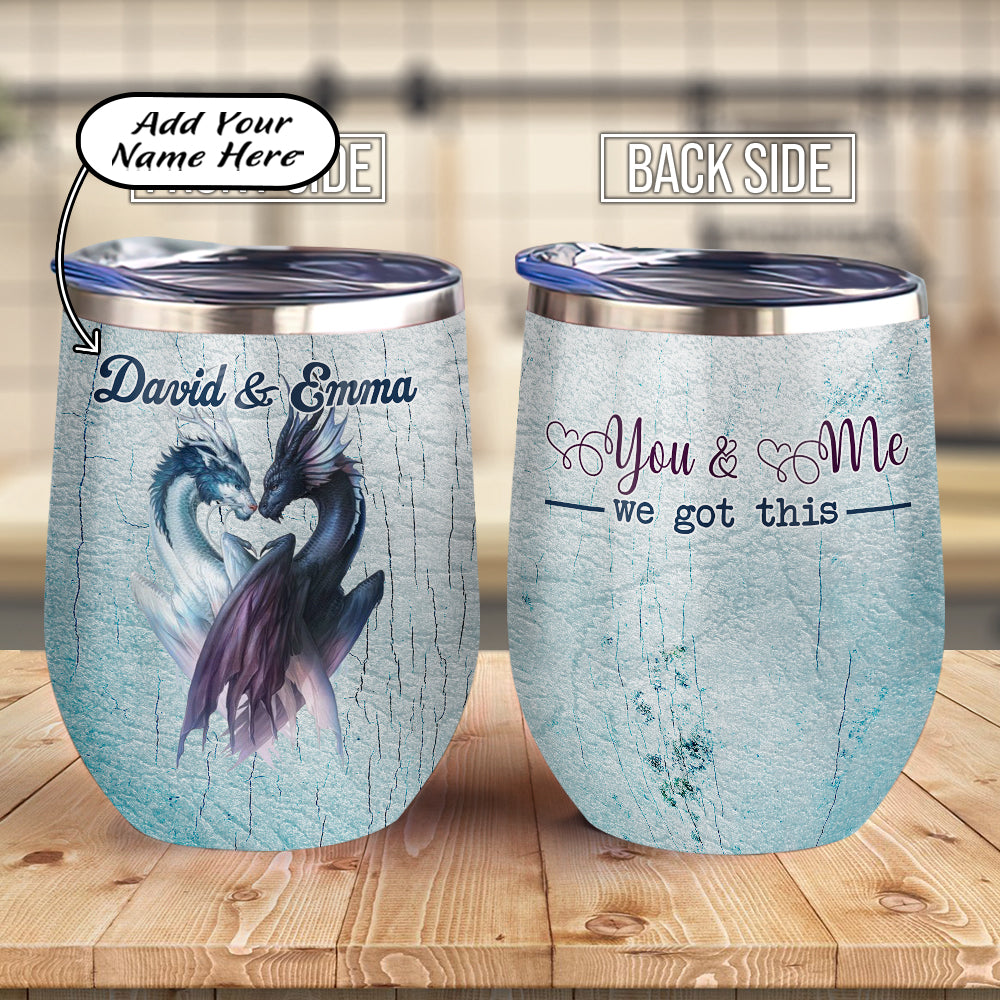 Personalized Married Dragon Couple Gift Acaa0607001Z Wine Tumbler