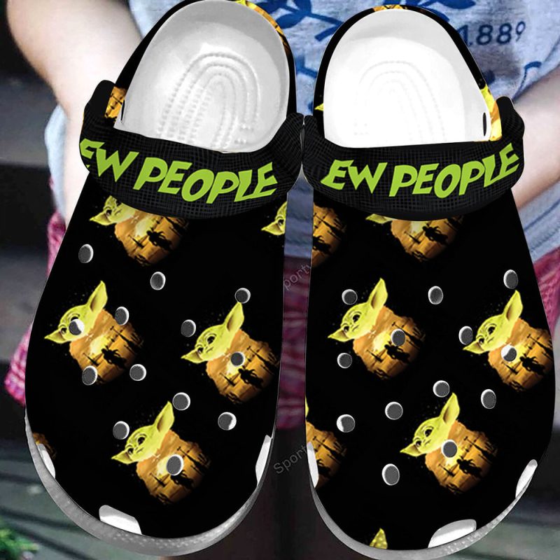 Amazing Baby Yoda Ew People Black Clogs Shoes