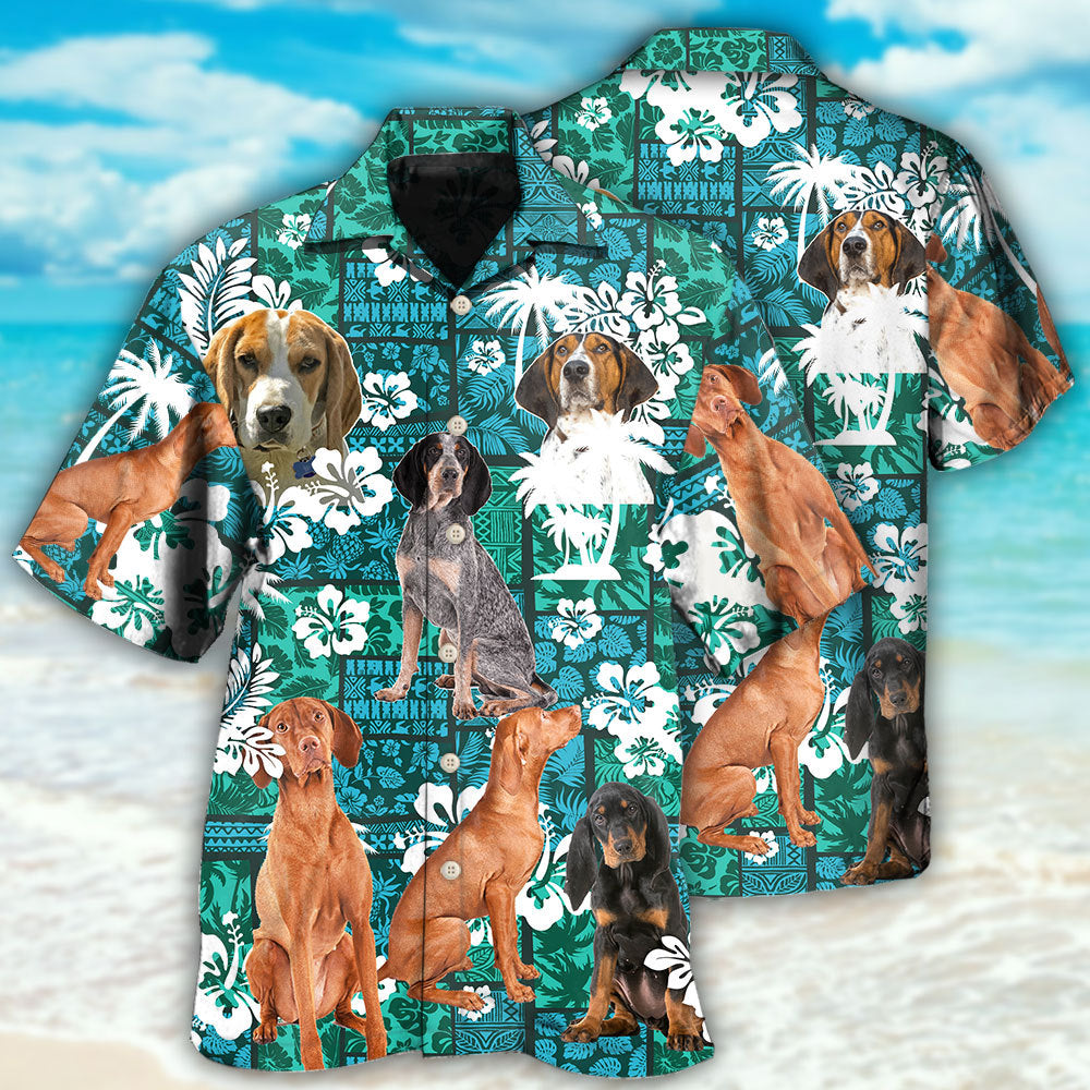 Coonhound Tropical Floral Hawaii Shirt Ha58284