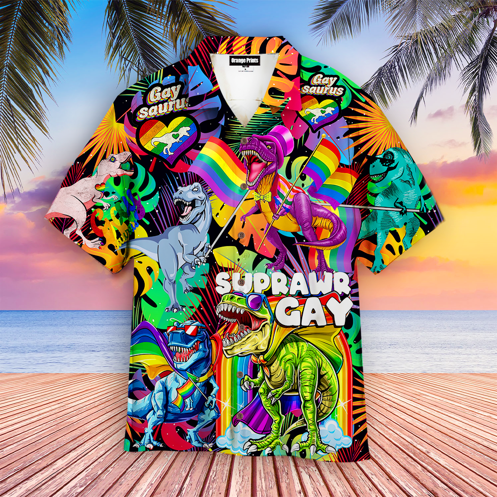 Lgbt Gay Saurus Happy Pride Month Hawaii Shirt For Men Women Ha17167