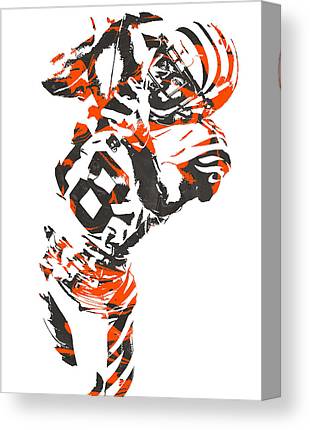 A J Green Cincinnati Bengals Pixel Art 3 Joe Hamilton Canvas Print