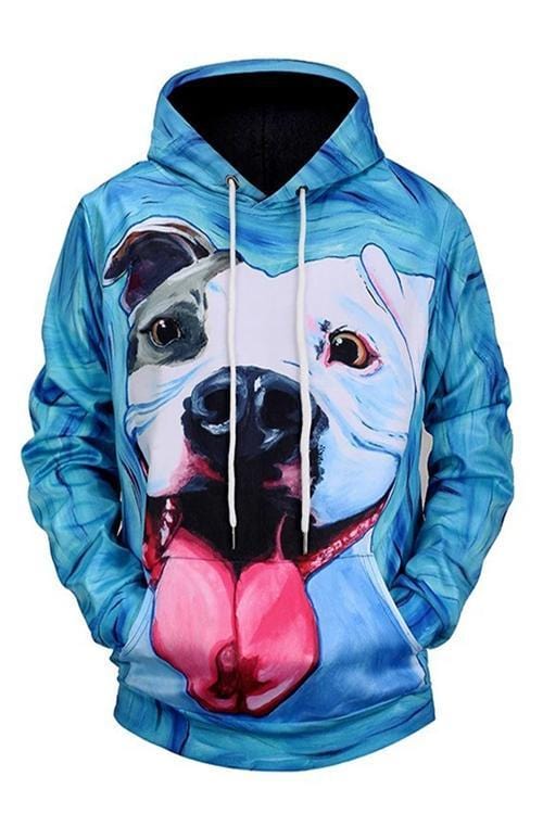 [CITYBARKS] [Hoodie] Animals Dogs Blue Bulldog Pitbull