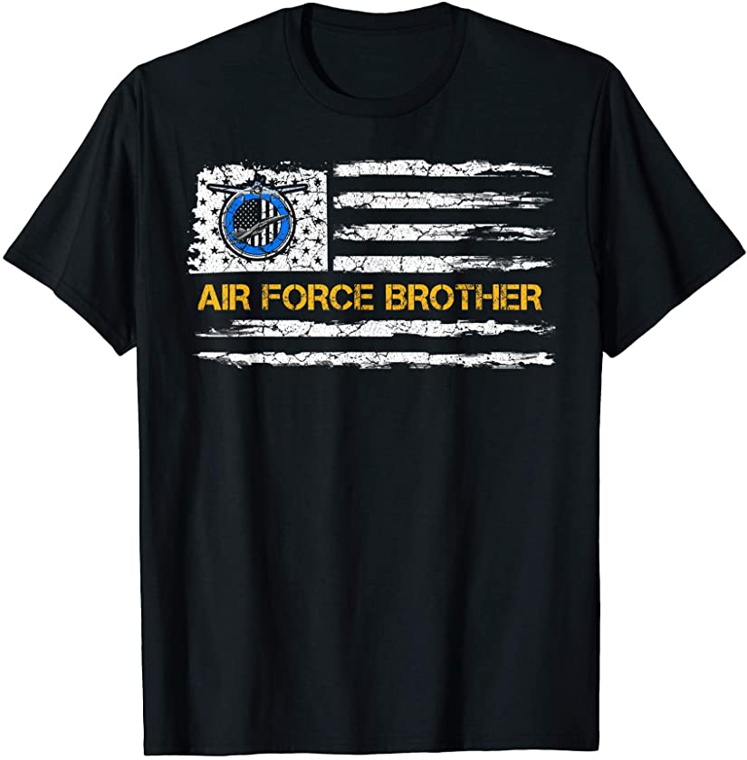 Vintage USA American Flag Proud Air Force Veteran Brother T-Shirt