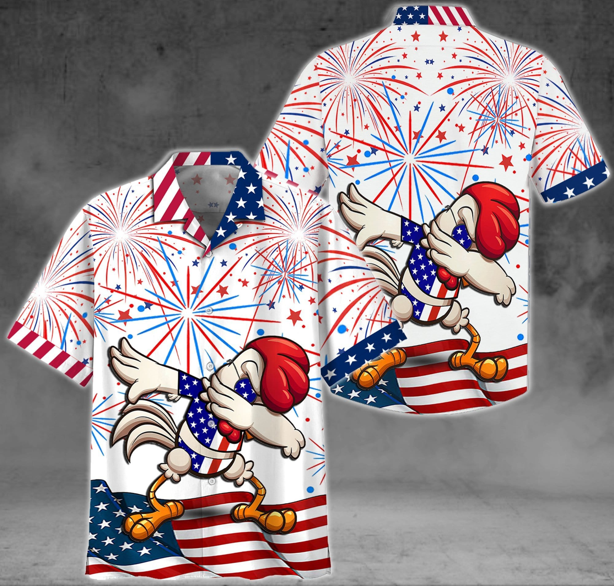 Funny Chicken For July Hawaii Aloha Shirts Or Beach Shorts Dh Ha44840