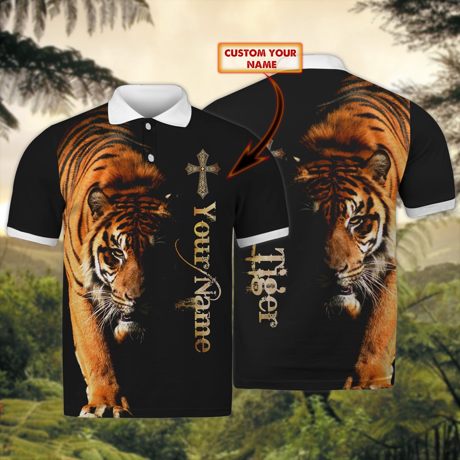 Tiger Soul – Personalized Name 3D Polo Shirt – Urt96