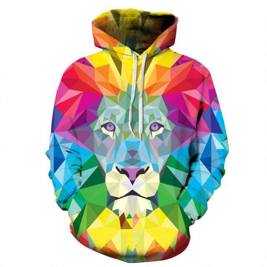 3D Colorful Lion 3D Hoodie Men Women