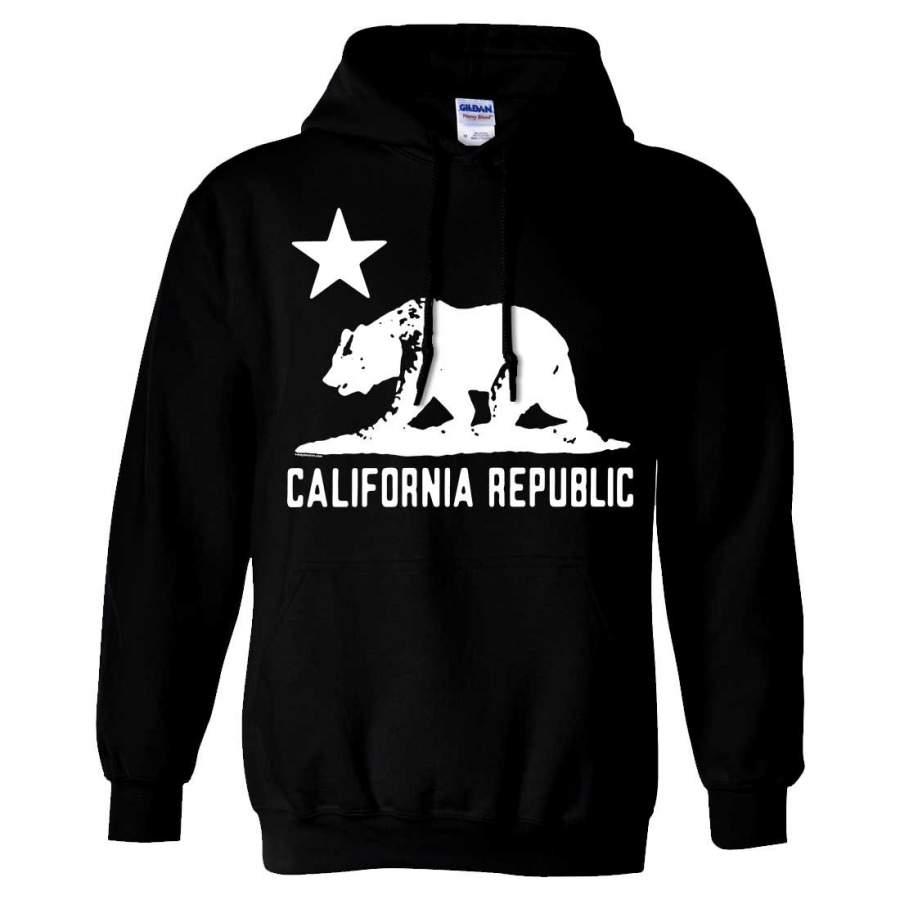 California Flag Oversize White Silhouette Sweatshirt Hoodie - EmprintsTOP