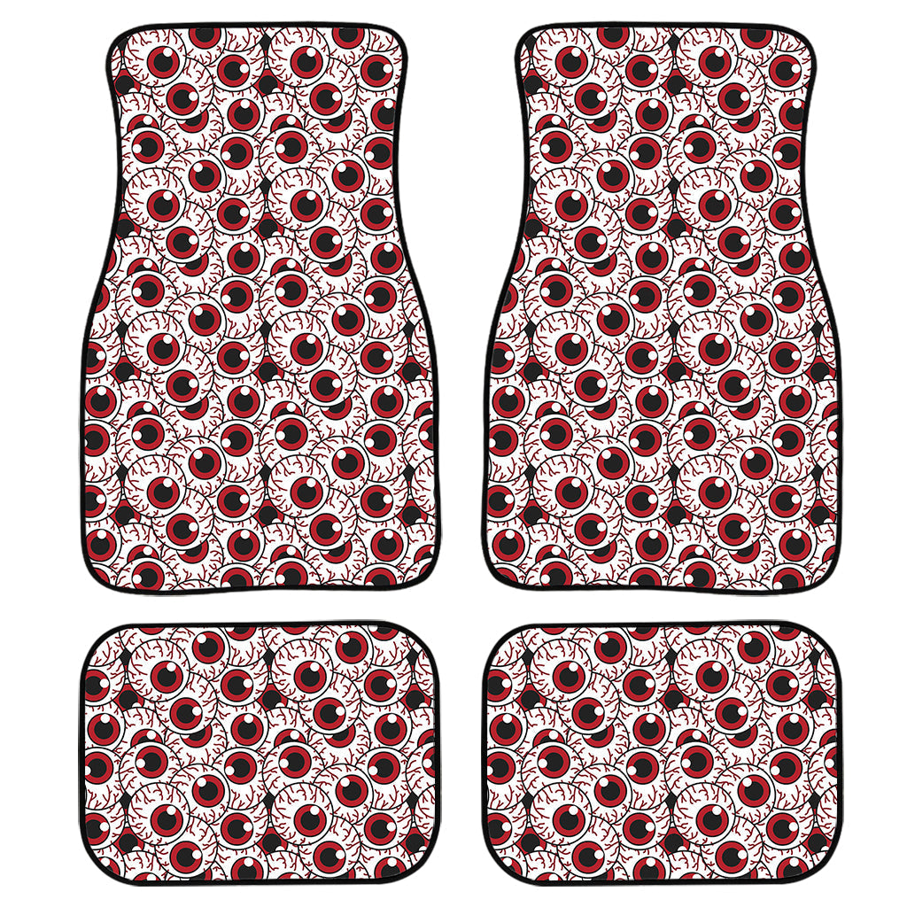 Creepy Red Eyeball Pattern Print Front And Back Car Floor Mats, Front Car Mat