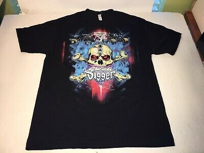 Monster Jam Truck Grave Digger Son Uva Graphic Shirt Skull Cross Bones Shirt