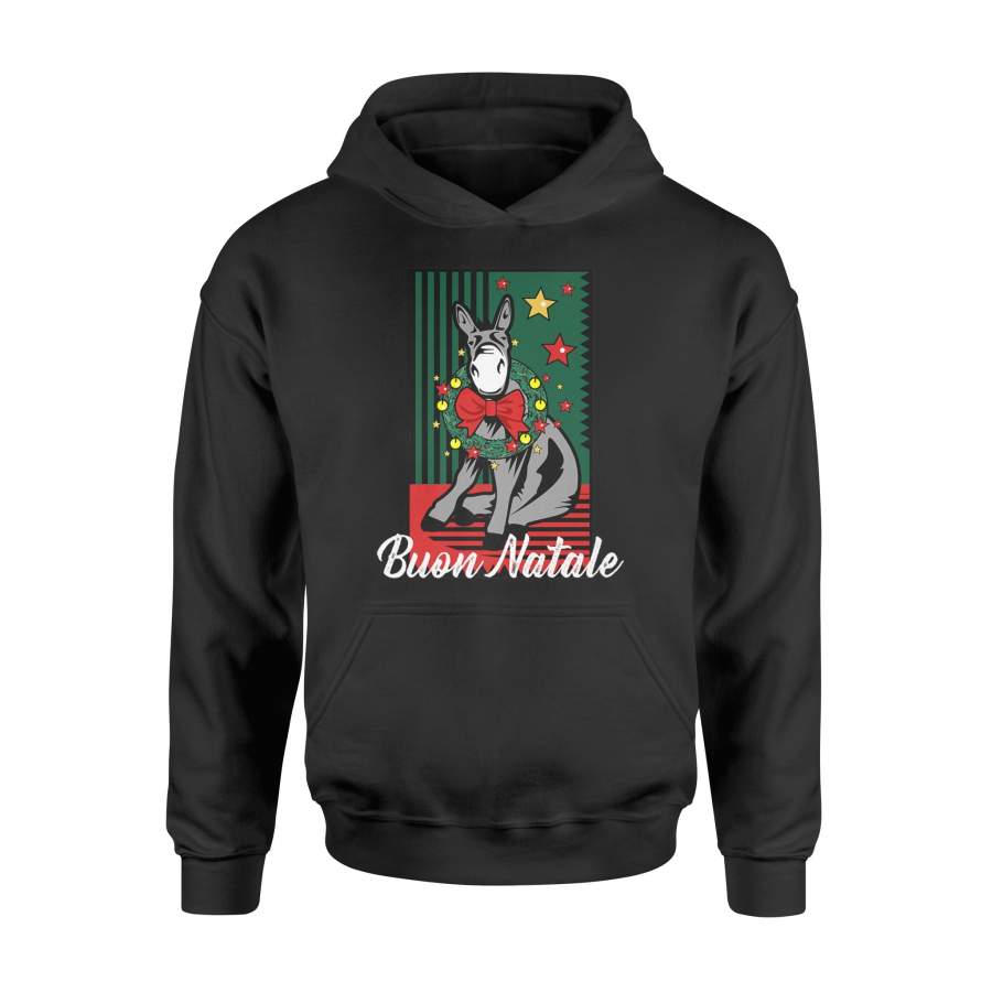 Buon Natale Italian Christmas Donkey  Hoodie