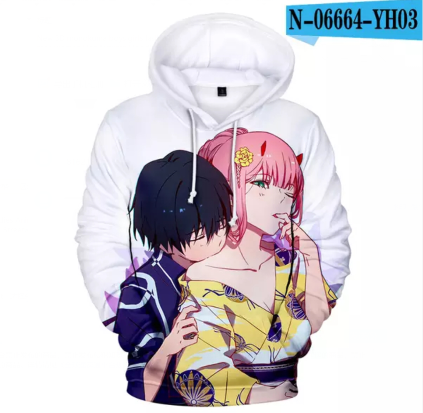 3D Printed Hoodies – Anime DARLING in The FRANXX Sweatshirt