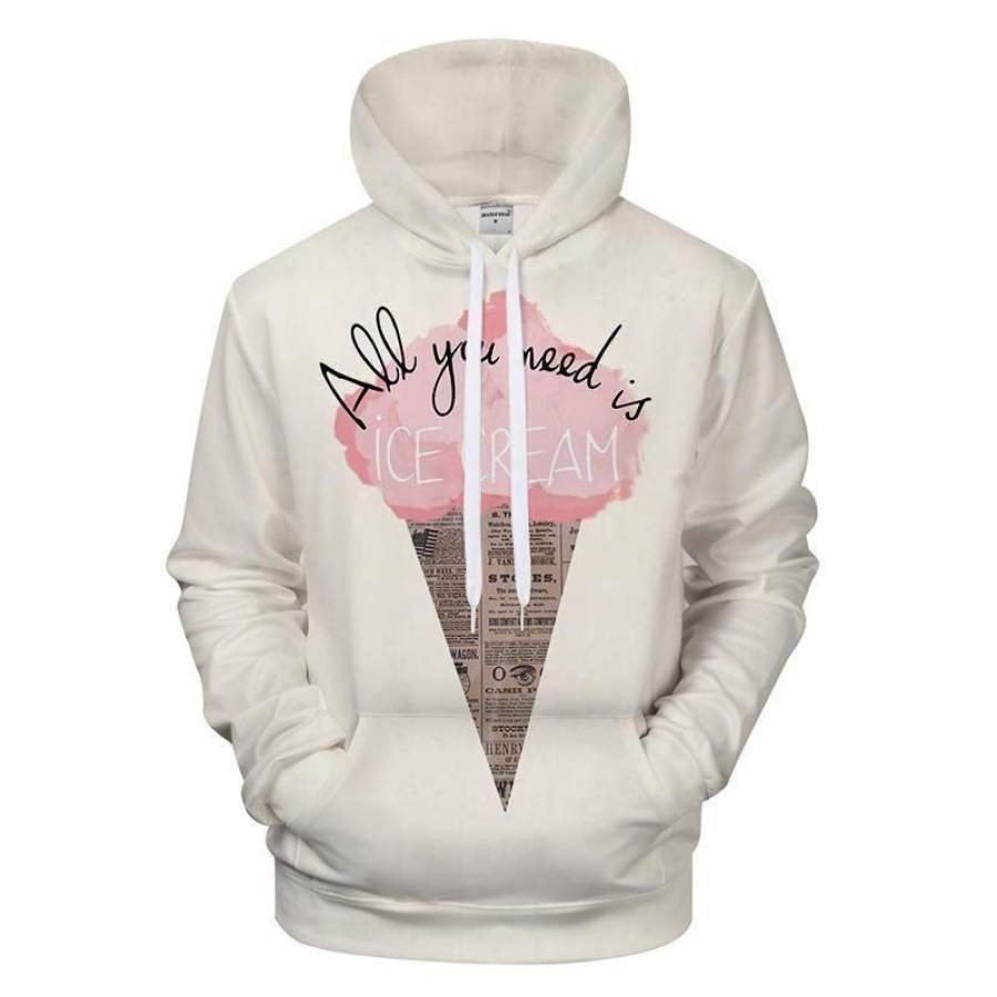 Cotton Candy Ice Cream Hoodie Unisex 3D All Over Print