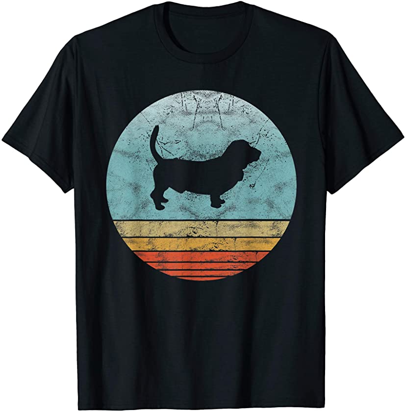 Retro Basset Hound Dog Vintage Style Animal Dogs Breed T-Shirt