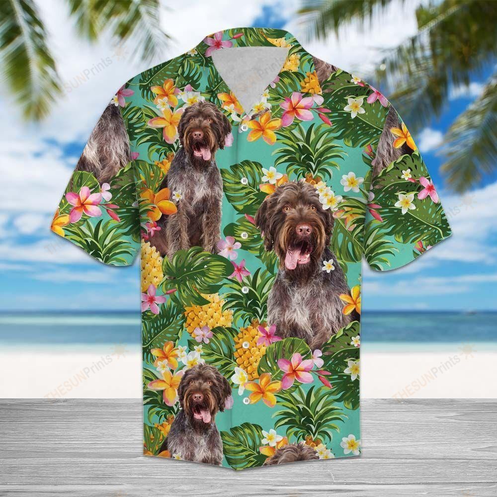 Tropical Pineapple German Wirehaired Pointer Hawaiian Shirt Ha75021