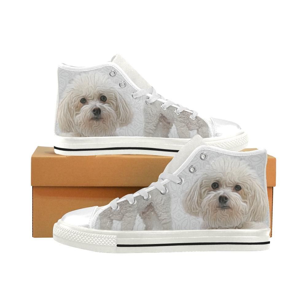 Bichon Frise Lover White Men Classic High Top Canvas Shoes