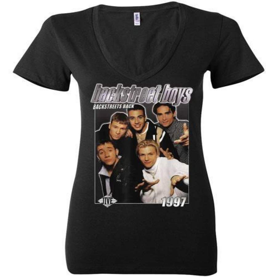 Backstreet boys backstreets back Vintage 90’S Music Ladies Deep V-Neck