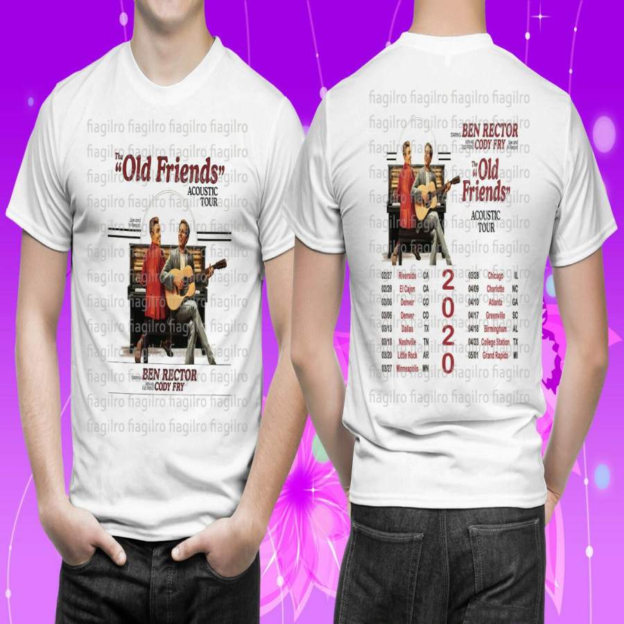 Ben Rector with Cody Fry The Old Friends Acoustic Tour 2020 White Tshirt