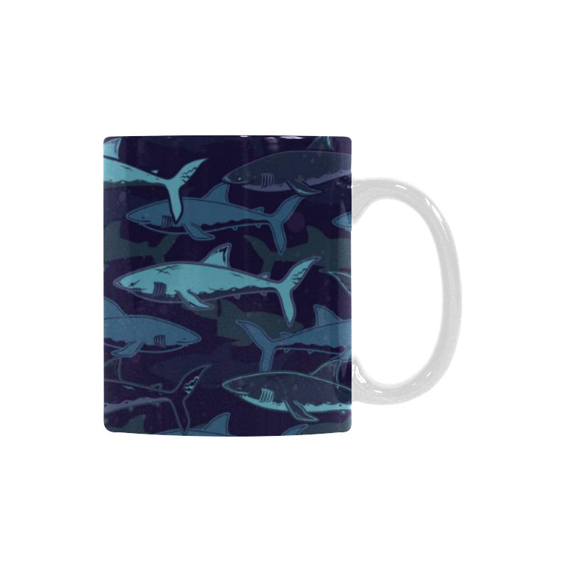 Shark pattern Classical White Mug (Fulfilled In US)