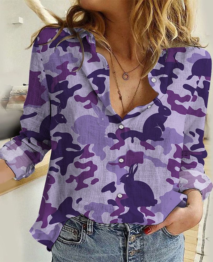 [CityBarks] [Linen Shirt] Rabbit Purple Camo G-YCL503