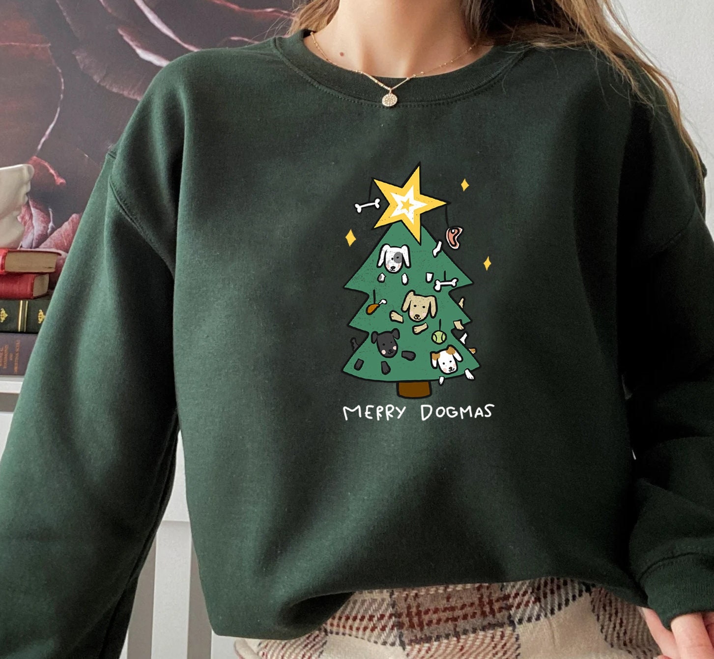 Dog Christmas Tree, Merry Dogmas, Christmas Dog Sweater, Dog Jumper Sweater, Dog Mom Gift, Gifts for Dog Lovers