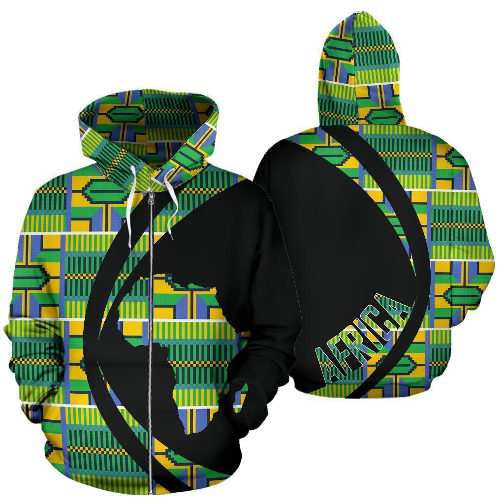 Greek Life Hoodie – Circle Kente Verdurous Zip Hoodie