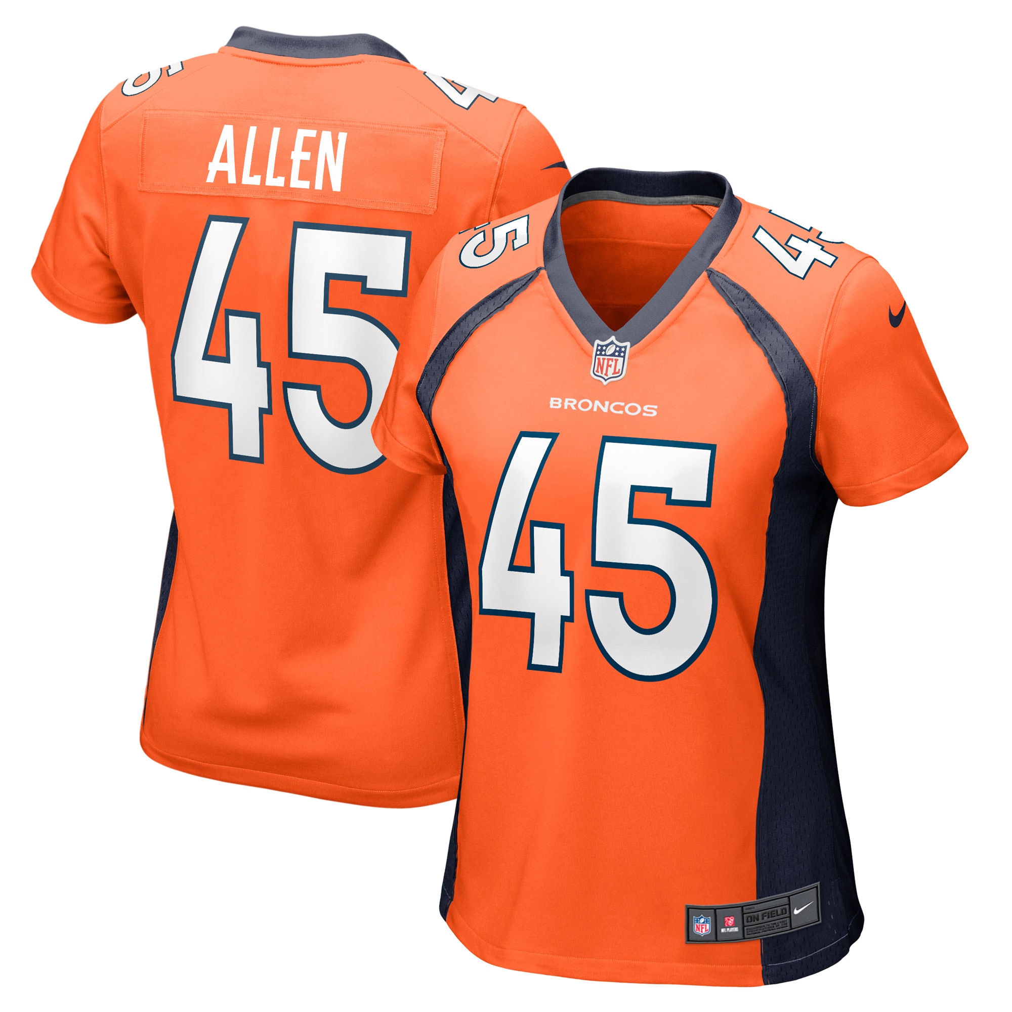 Christopher Allen Denver Broncos Women's Game Player Jersey – Orange