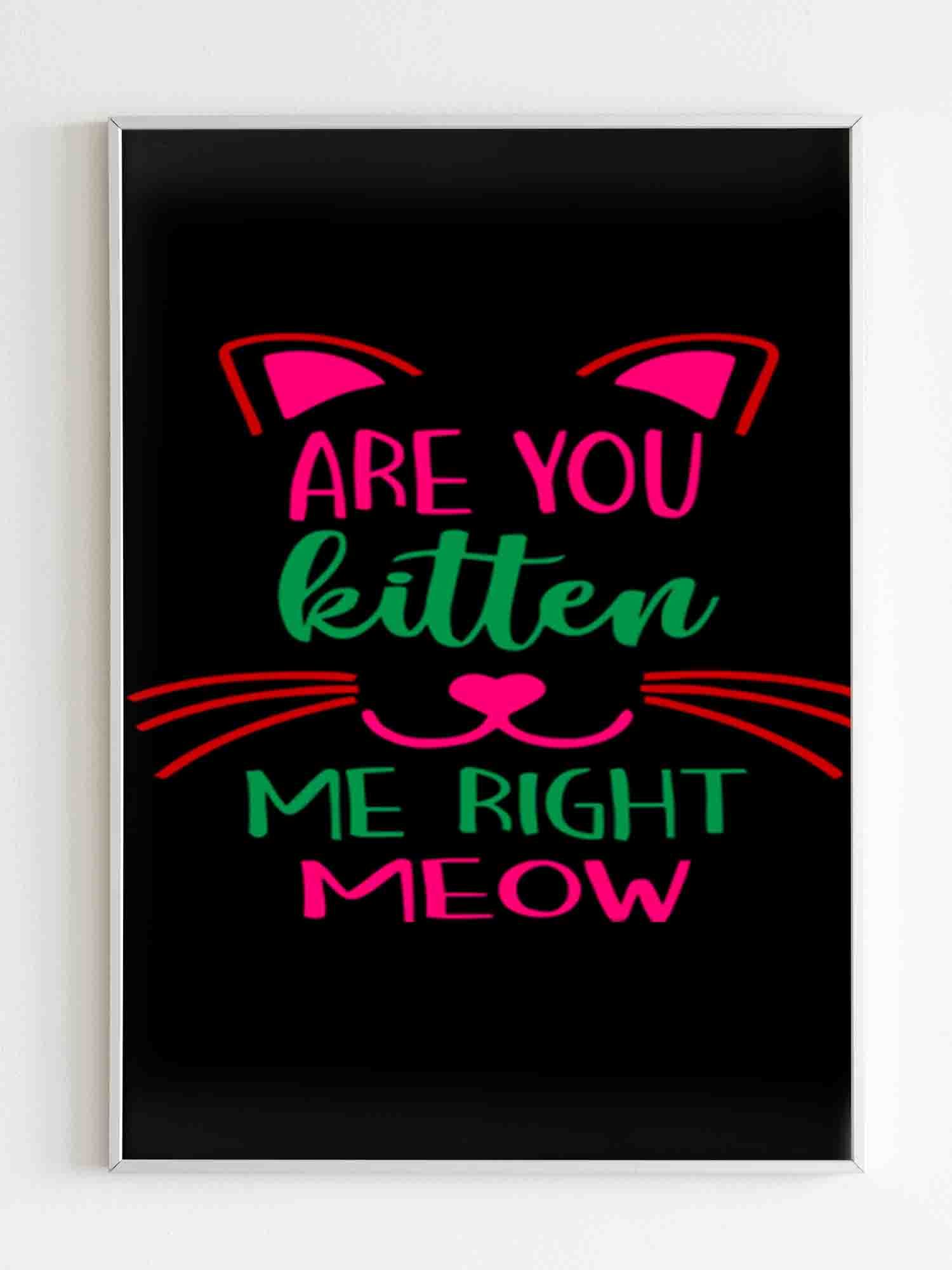 Are You Kitten Me Right Meow Aloen Poster