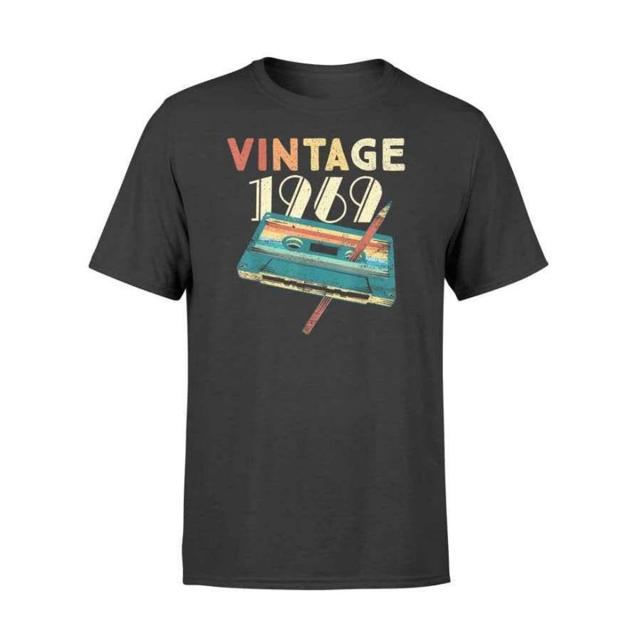 Vintage 1969 Music Cassette 50th Birthday Gifts 50 Years Old – Standard T-shirt