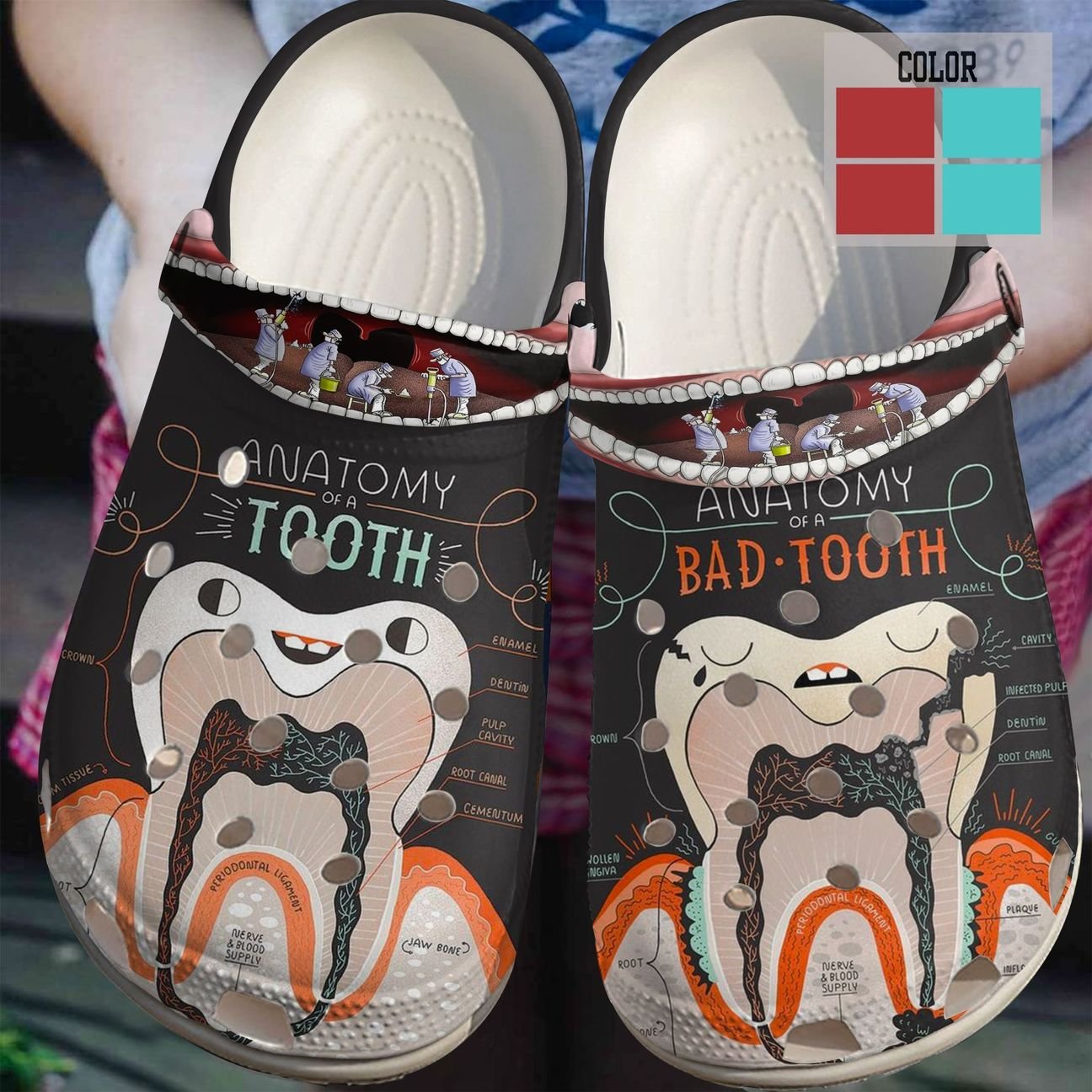 Dentist Personalize Clog, Custom Name, Text, Fashion Style For Women, Men, Kid, Print 3D Whitesole The Good And The Bad