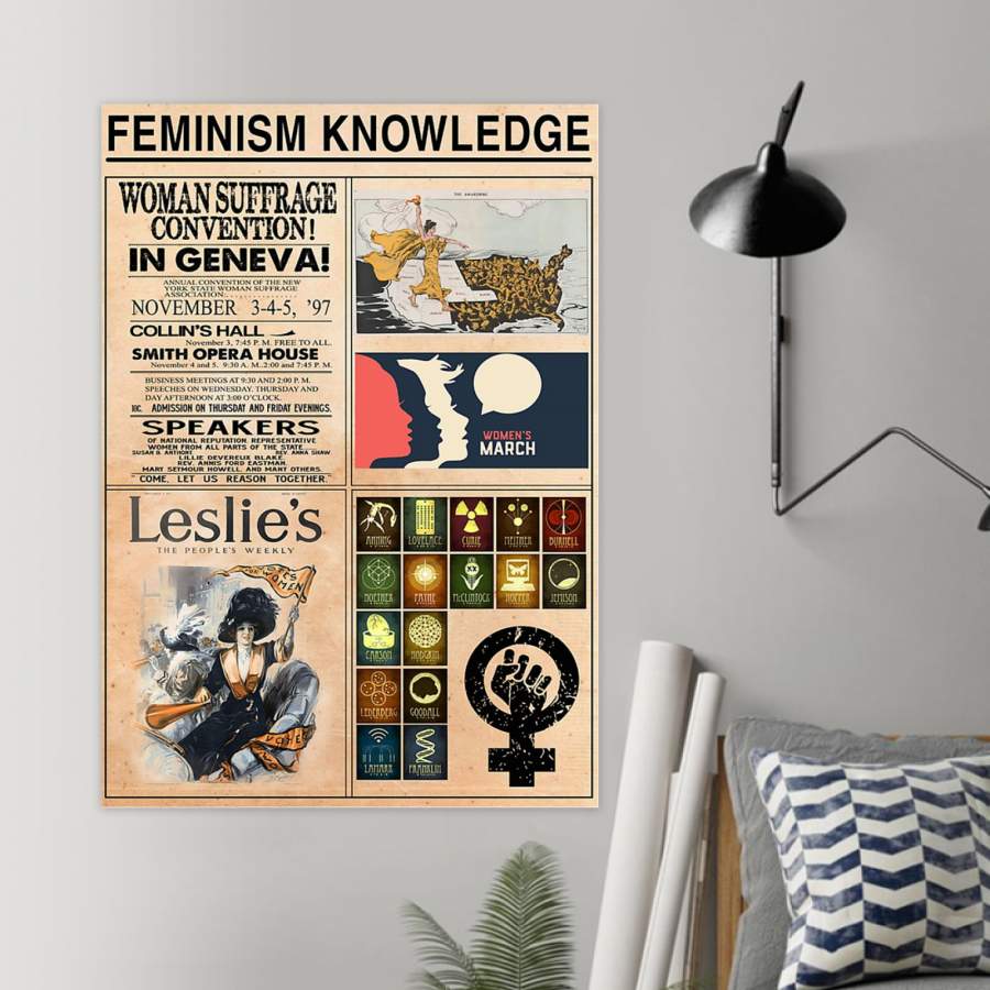Feminism Knowledge Vintage  Unique Custom Design  Poster  Gift