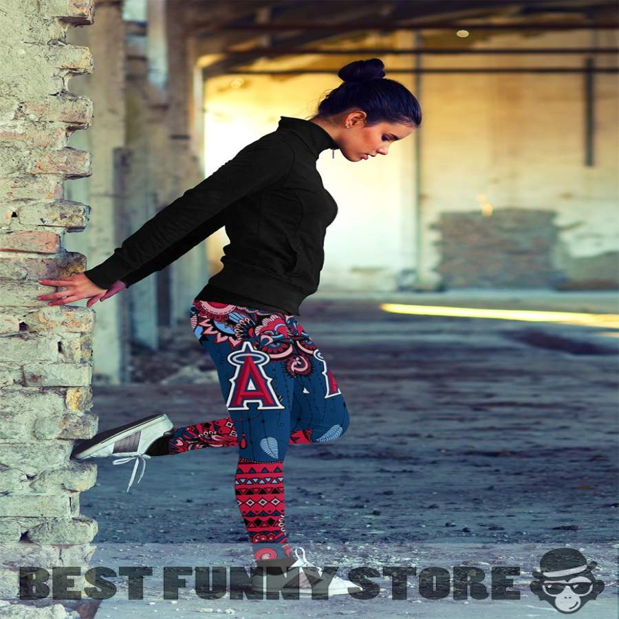 Simple Boho Los Angeles Angels Leggings