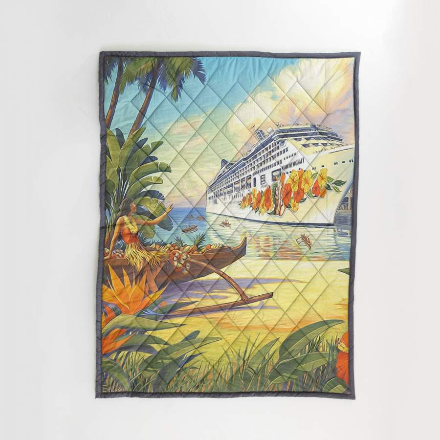 Vintage Hawaii Quilt Blanket – AH – J4